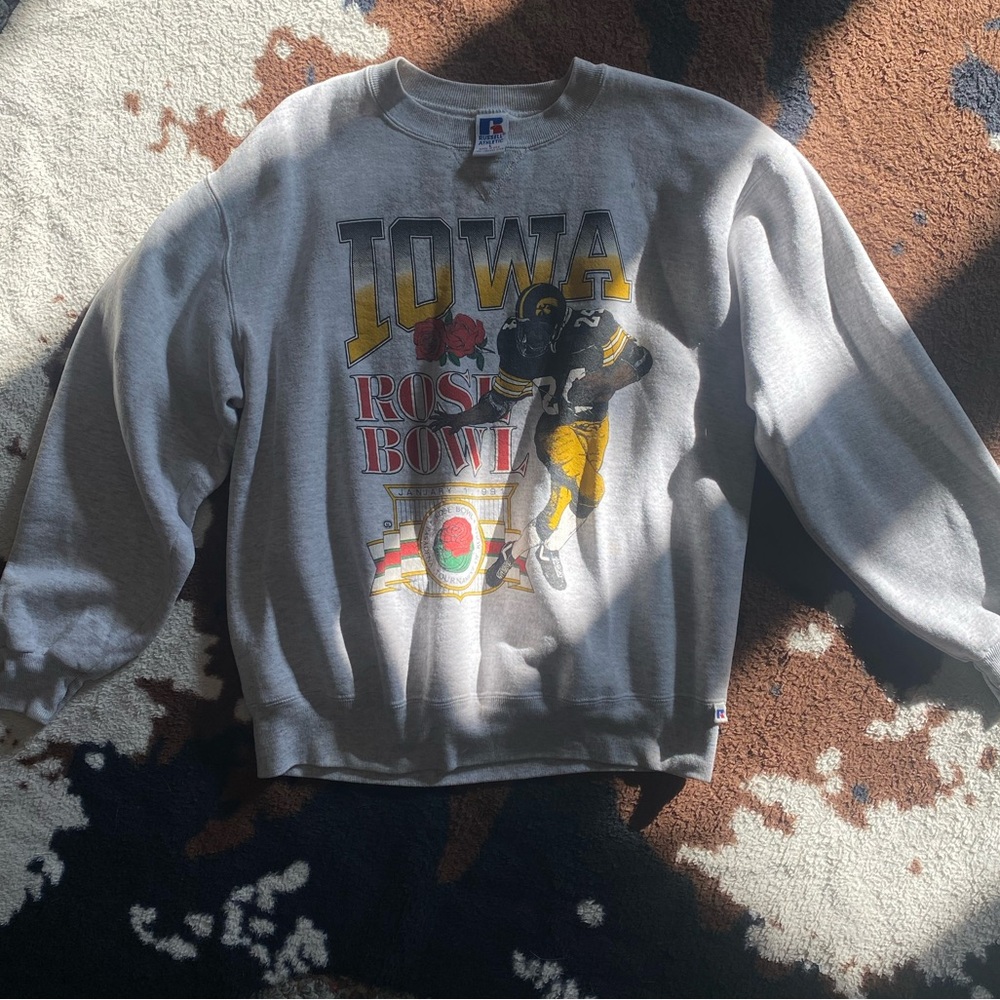 Russell Athletic Gray Iowa Rose Bowl Crewneck Sweater